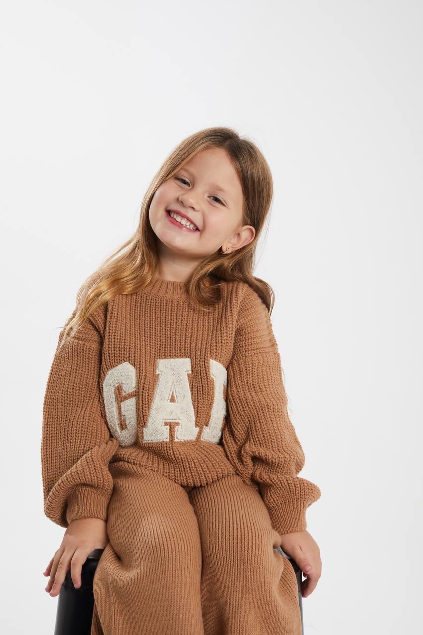 Набор вязаный: джемпер + брюки палаццо